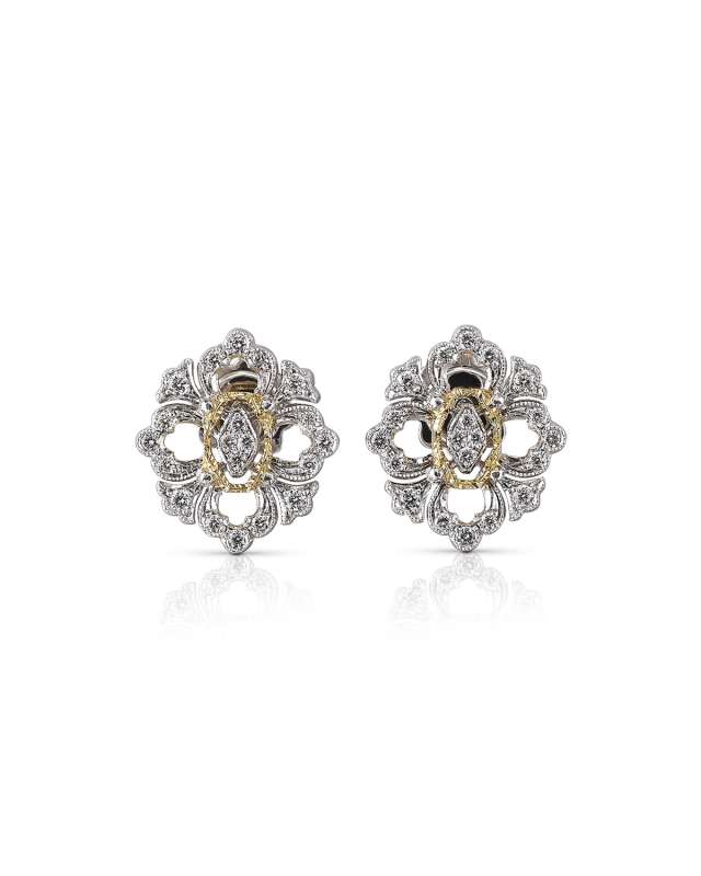 Opera 18k Pave Diamond Button Earrings